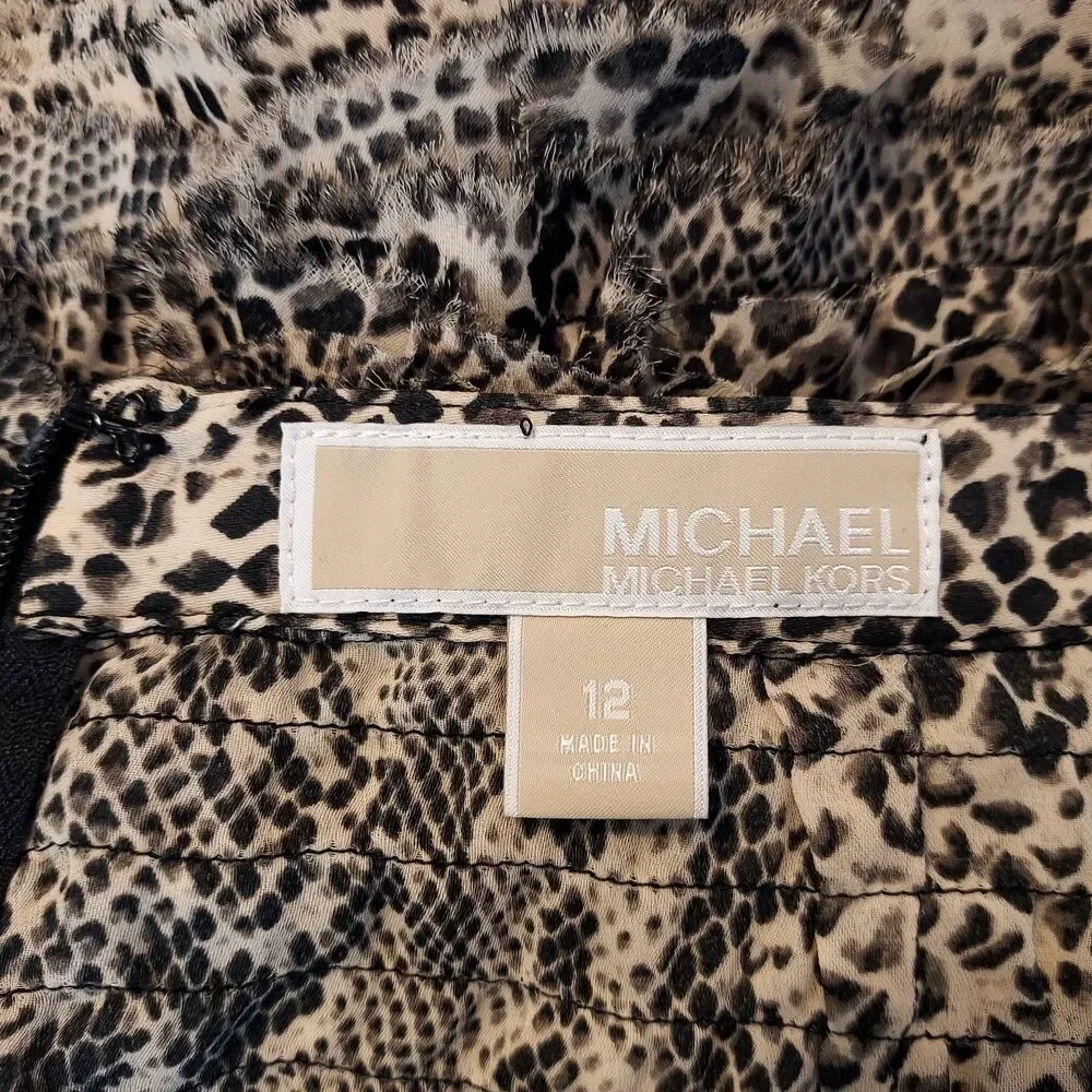 MICHAEL Michael Kors Womens size 12 Snake Print Tiered Ruffled Skirt NWT